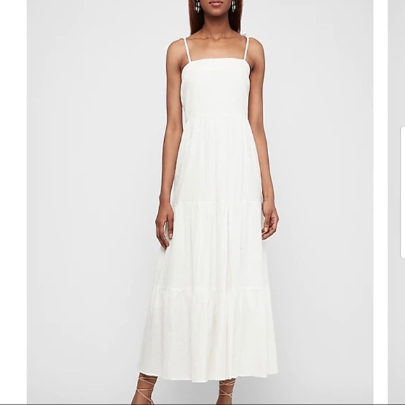 EXPRESS textured tiered tie maxi dress - Picture 1 of 4